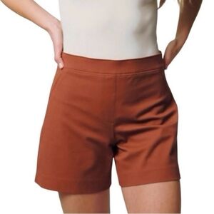SPANX On-the-Go Stretch Twill Shorts Bronze Glow A-Line High Rise Size Large